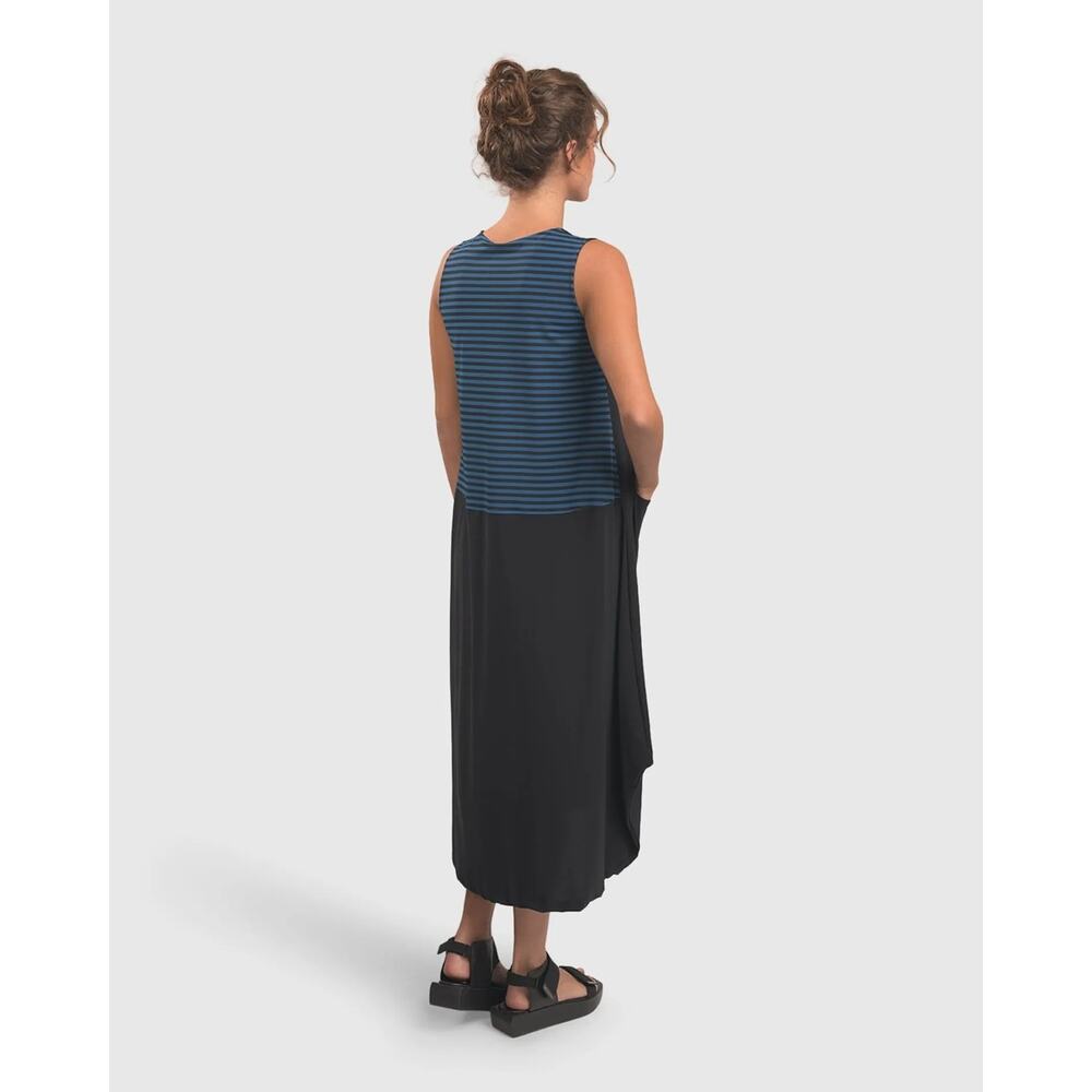 Alembika Tekbika Maya Dress Ocean Sleeveless Asymmetrical Size 2 (10/12)